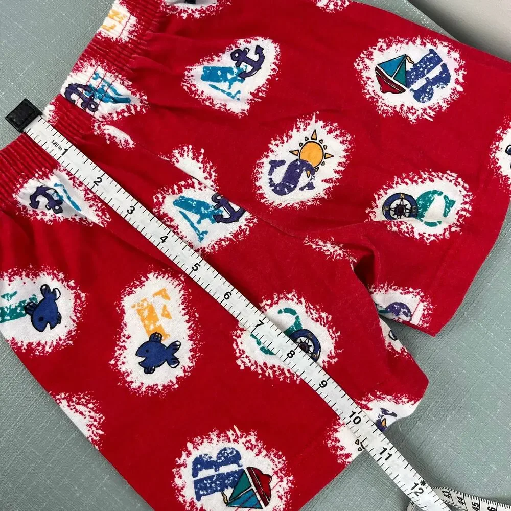 Vintage Carter's Red Alphabet Beach Shorts 18 Months USA